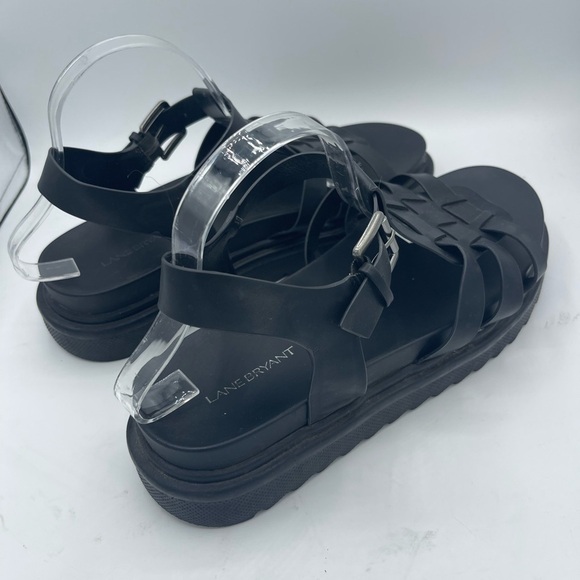 Lane Bryant Dream Cloud Gladiator Sandals Size 11.5 Wide black 90’s Chunky Y2K - Picture 3 of 6
